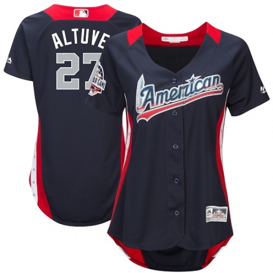 Women's Majestic Houston Astros #27 Jose Altuve Game Navy Blue American League 2018 MLB All-Star MLB Jersey - Ujersey