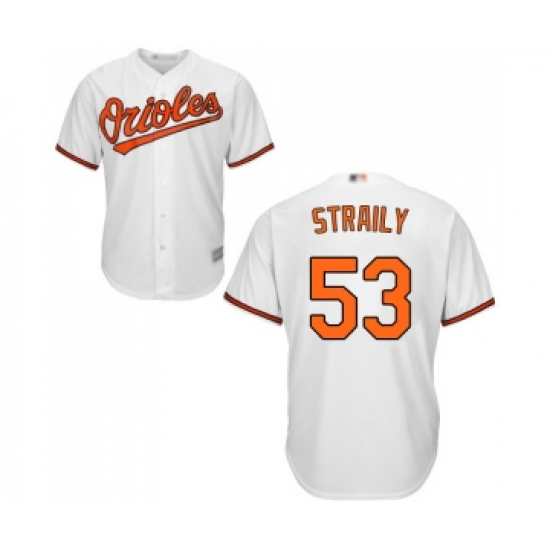 Men's Baltimore Orioles #53 Dan Straily Replica White Home Cool Base Baseball Jersey - Ujersey