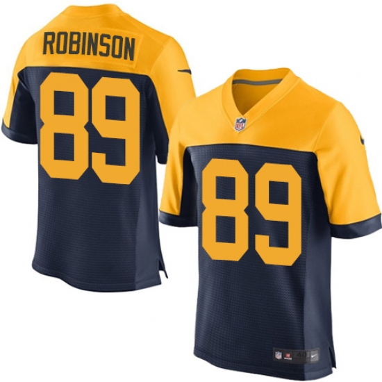 Men's Nike Green Bay Packers #89 Dave Robinson Elite Navy Blue Alternate NFL Jersey - Ujersey