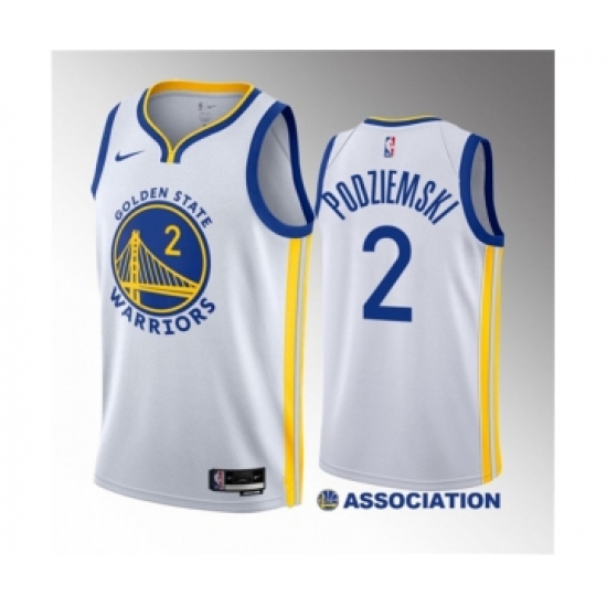 Men's Golden State Warriors #2 Brandin Podziemski White 2023 Draft Association Edition Swingman Stitched Basketball Jersey - Ujersey