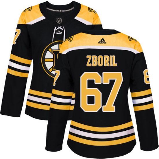 Women's Adidas Boston Bruins #67 Jakub Zboril Authentic Black Home NHL Jersey - Ujersey
