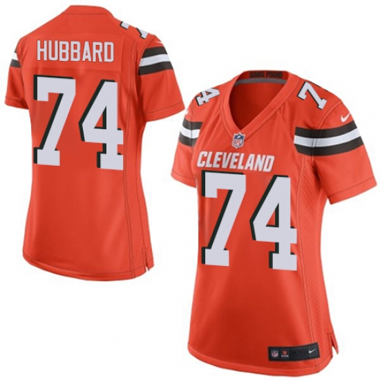 Women's Nike Cleveland Browns #74 Chris Hubbard Game Orange Alternate NFL Jersey - Ujersey