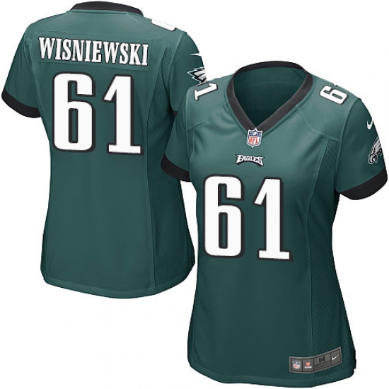 Women's Nike Philadelphia Eagles #61 Stefen Wisniewski Game Midnight Green Team Color NFL Jersey - Ujersey