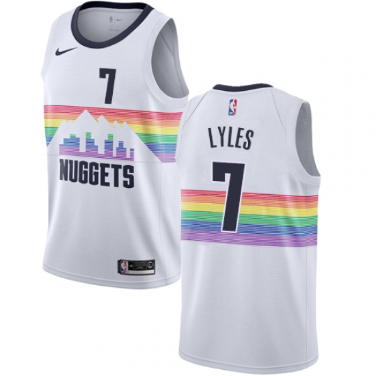 Women's Nike Denver Nuggets #7 Trey Lyles Swingman White NBA Jersey - City Edition - Ujersey
