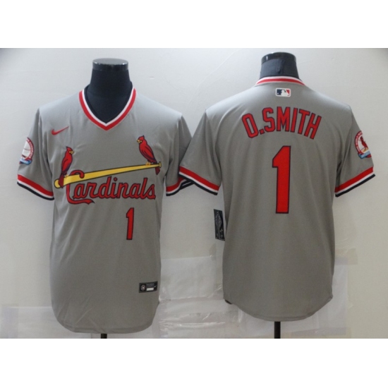 Men's Nike St. Louis Cardinals #1 Ozzie Smith Gray Jersey - Ujersey