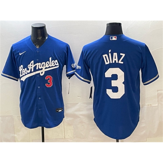 Men's Los Angeles Dodgers #3 Edwin Díaz Royal Alternate Stadium Stitched Baseball Jersey - Ujersey