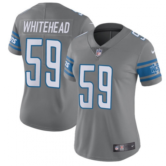 Women's Nike Detroit Lions #59 Tahir Whitehead Limited Steel Rush Vapor Untouchable NFL Jersey - Ujersey