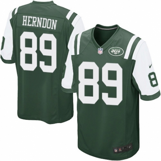 Men's Nike New York Jets #89 Chris Herndon Game Green Team Color NFL Jersey - Ujersey