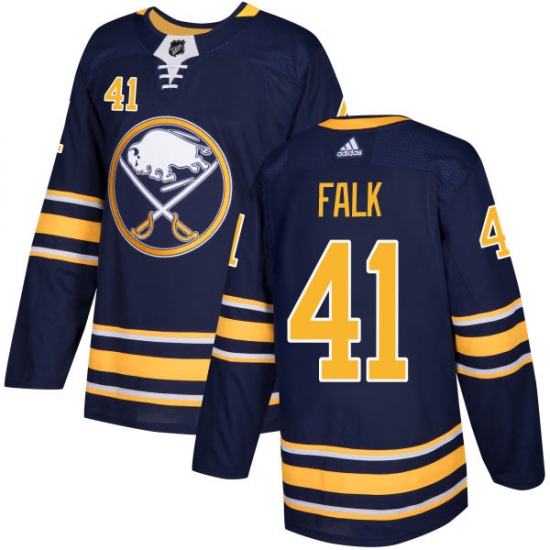 Men's Adidas Buffalo Sabres #41 Justin Falk Premier Navy Blue Home NHL Jersey - Ujersey
