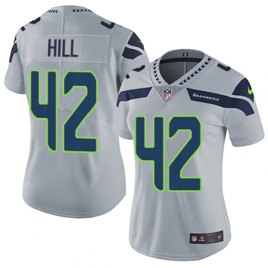 Women's Nike Seattle Seahawks #42 Delano Hill Grey Alternate Vapor Untouchable Limited Player NFL Jersey - Ujersey