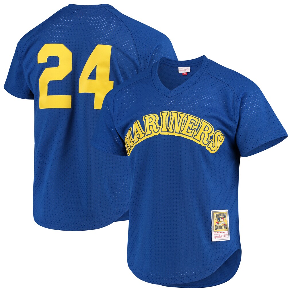 Men's Seattle Mariners Ken Griffey Jr. Mitchell & Ness Royal Authentic Batting Practice Jersey - Ujersey NHL