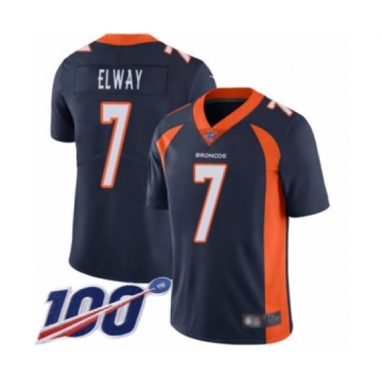 Men's Denver Broncos #7 John Elway Navy Blue Alternate Vapor Untouchable Limited Player 100th Season Football Jersey - Ujersey