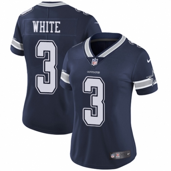 Women's Nike Dallas Cowboys #3 Mike White Navy Blue Team Color Vapor Untouchable Limited Player NFL Jersey - Ujersey