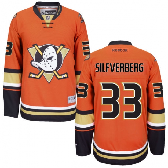 Youth Reebok Anaheim Ducks #33 Jakob Silfverberg Authentic Orange Third NHL Jersey - Ujersey