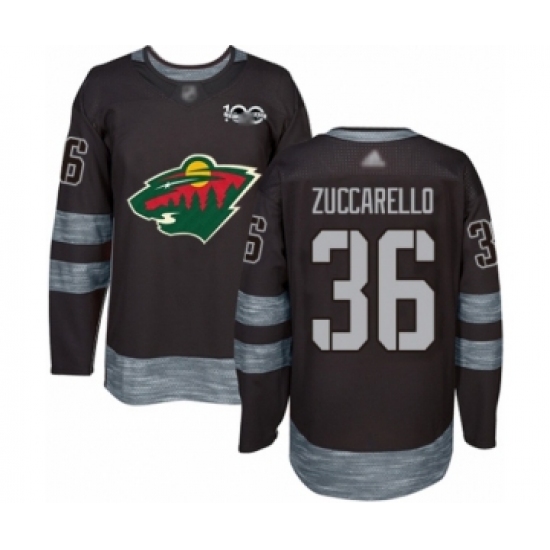Men's Minnesota Wild #36 Mats Zuccarello Authentic Black 1917-2017 100th Anniversary Hockey Jersey - Ujersey
