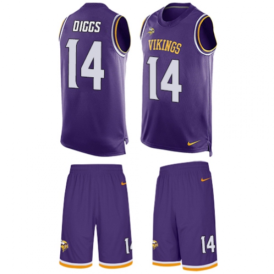 Men's Nike Minnesota Vikings #14 Stefon Diggs Limited Purple Tank Top Suit NFL Jersey - Ujersey