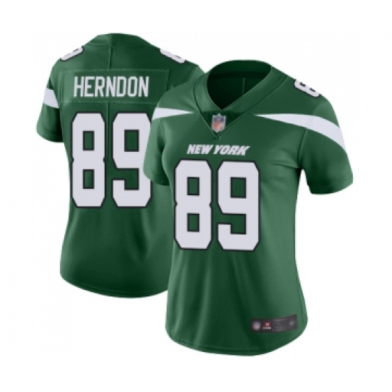 Women's New York Jets #89 Chris Herndon Green Team Color Vapor Untouchable Limited Player Football Jersey - Ujersey