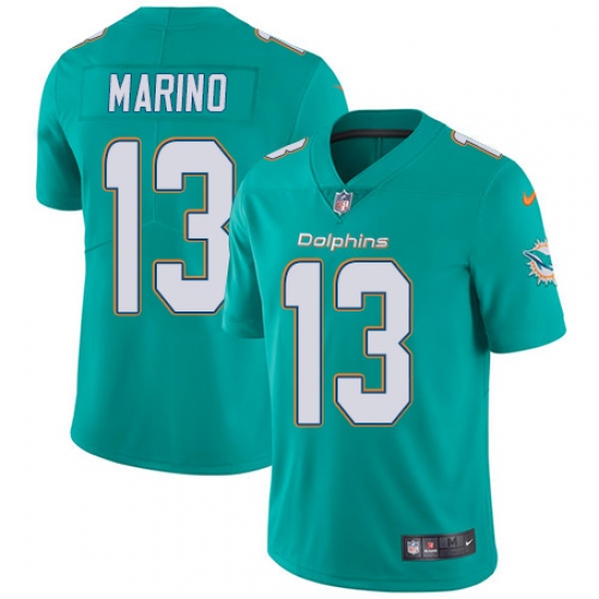 Youth Nike Miami Dolphins #13 Dan Marino Elite Aqua Green Team Color NFL Jersey - Ujersey