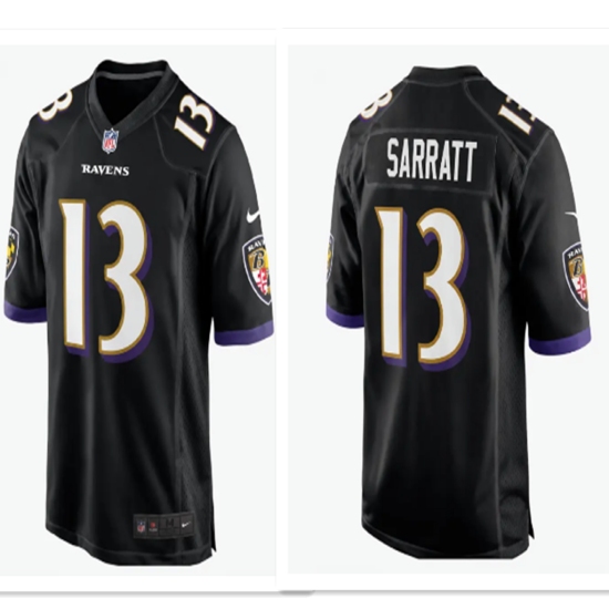 Men's Baltimore Ravens #13 Elijah Sarratt Black Alternate Stitched NFL Nike Game Jersey - Ujersey