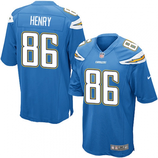 Men's Nike Los Angeles Chargers #86 Hunter Henry Game Electric Blue Alternate NFL Jersey - Ujersey