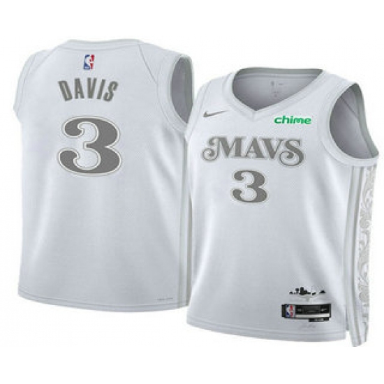 Men's Dallas Mavericks #3 Anthony Davis White 2025 City Edition Stitched Jersey - Ujersey