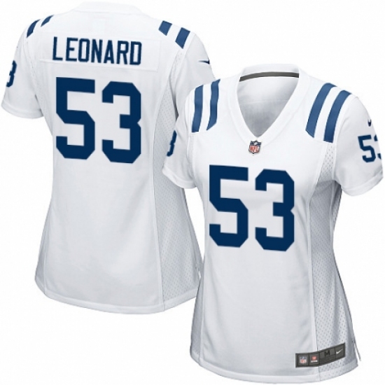 Women's Nike Indianapolis Colts #53 Darius Leonard Game White NFL Jersey - Ujersey