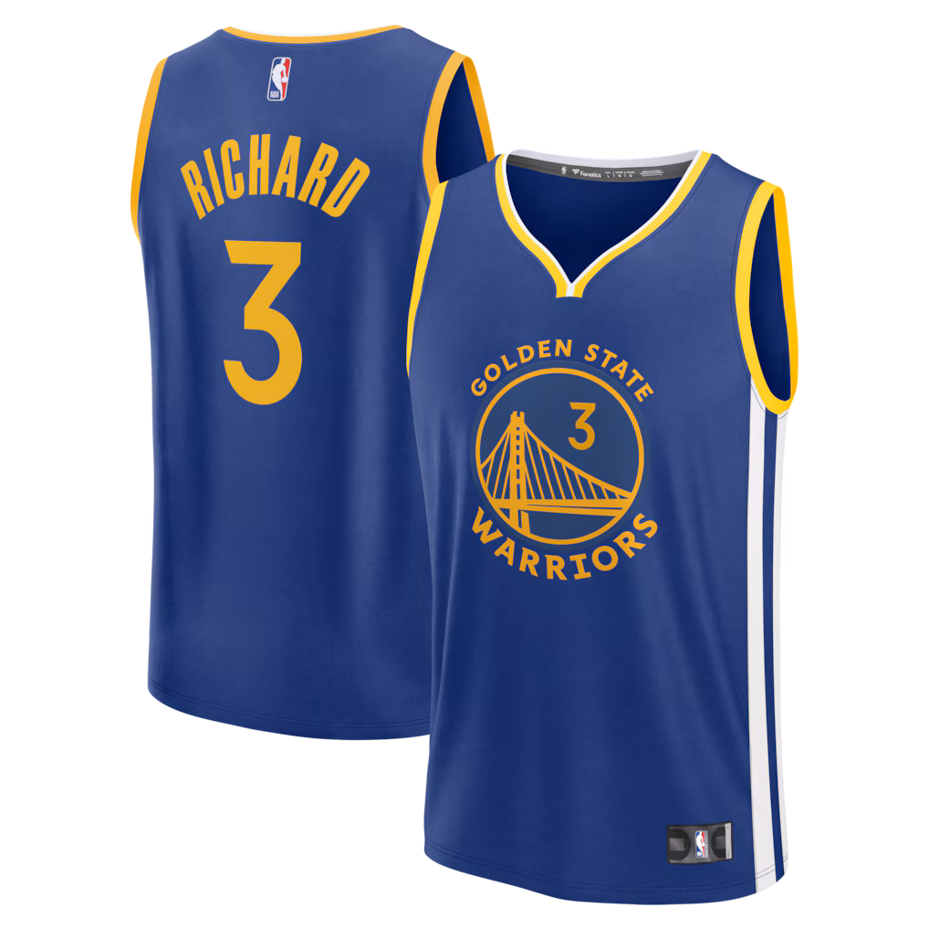 Men's Golden State Warriors Will Richard Fanatics Blue Fast Break Replica Jersey - Icon Edition