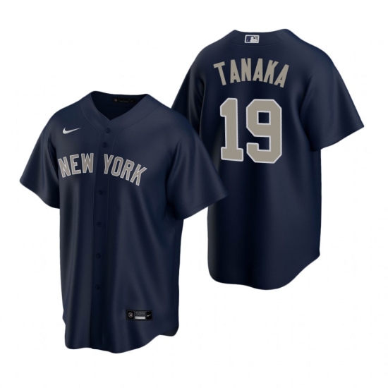 Men's Nike New York Yankees #19 Masahiro Tanaka Navy Alternate Stitched Baseball Jersey - Ujersey