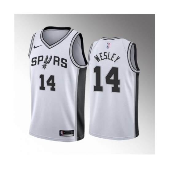 Men' San Antonio Spurs #14 Blake Wesley White Association Edition Stitched Jersey - Ujersey