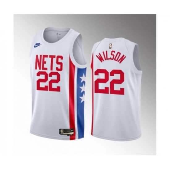 Men's Brooklyn Nets #22 Jalen Wilson White 2023 Draft Classic Edition Stitched Basketball Jersey - Ujersey