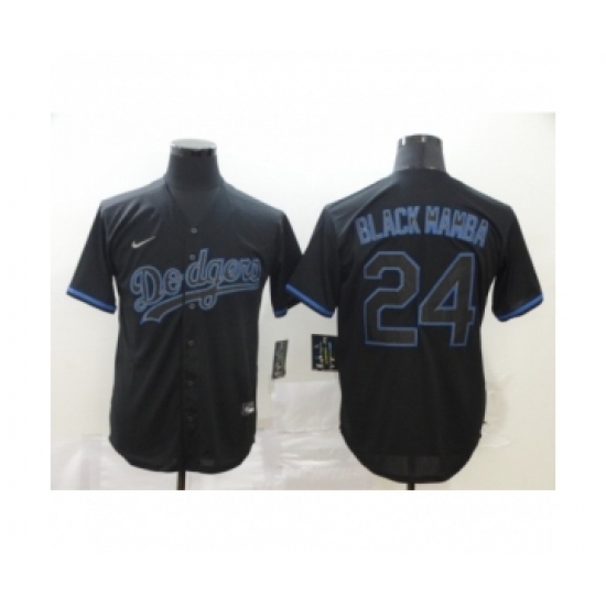 Los Angeles Dodgers #24 Kobe Bryant Black Shadow 2020 Cool Base jerseys - Ujersey