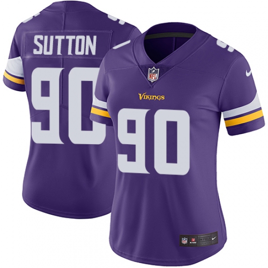 Women's Nike Minnesota Vikings #90 Will Sutton Purple Team Color Vapor Untouchable Limited Player NFL Jersey - Ujersey