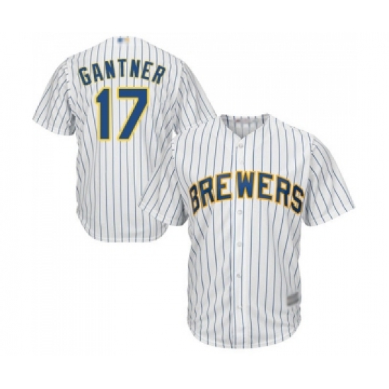 Men's Milwaukee Brewers #17 Jim Gantner Replica White Home Cool Base Baseball Jersey - Ujersey