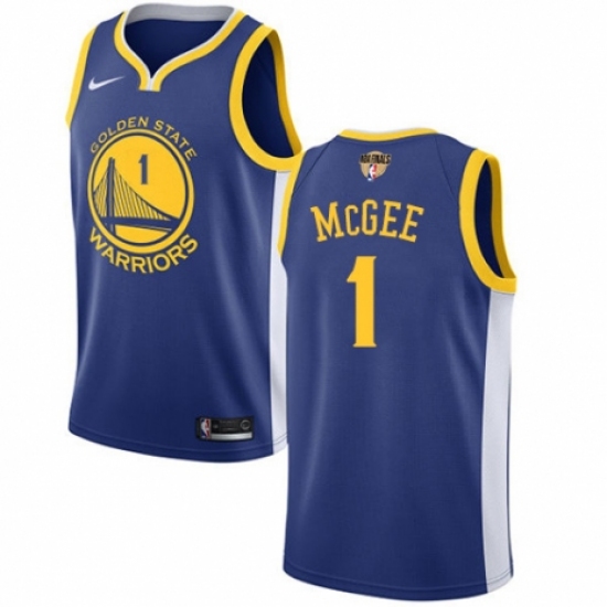 Youth Nike Golden State Warriors #1 JaVale McGee Swingman Royal Blue Road 2018 NBA Finals Bound NBA Jersey - Icon Edition - Ujersey