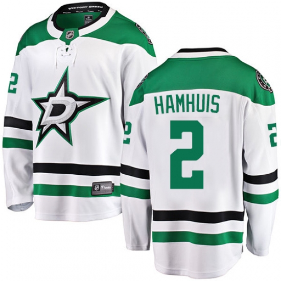 Men's Dallas Stars #2 Dan Hamhuis Fanatics Branded White Away Breakaway NHL Jersey - Ujersey