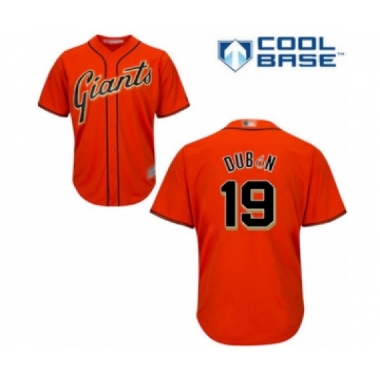 Youth San Francisco Giants #19 Mauricio Dubon Authentic Orange Alternate Cool Base Baseball Player Jersey - Ujersey