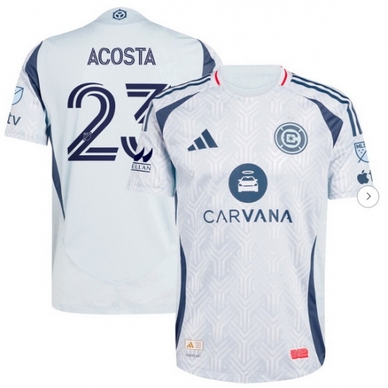 Men's Chicago Fire Kellyn Acosta adidas Light Blue 2025 The Municipal Kit Authentic Player Jersey - Ujersey