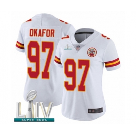 Women's Kansas City Chiefs #97 Alex Okafor White Vapor Untouchable Limited Player Super Bowl LIV Bound Football Jersey - Ujersey