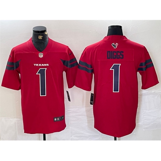 Men's Houston Texans #1 Stefon Diggs Red Vapor Untouchable Stitched Football Jersey - Ujersey