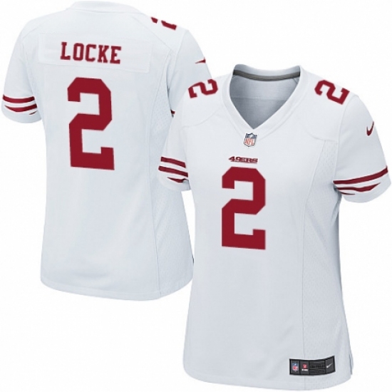 Women's Nike San Francisco 49ers #2 Jeff Locke Game White NFL Jersey - Ujersey