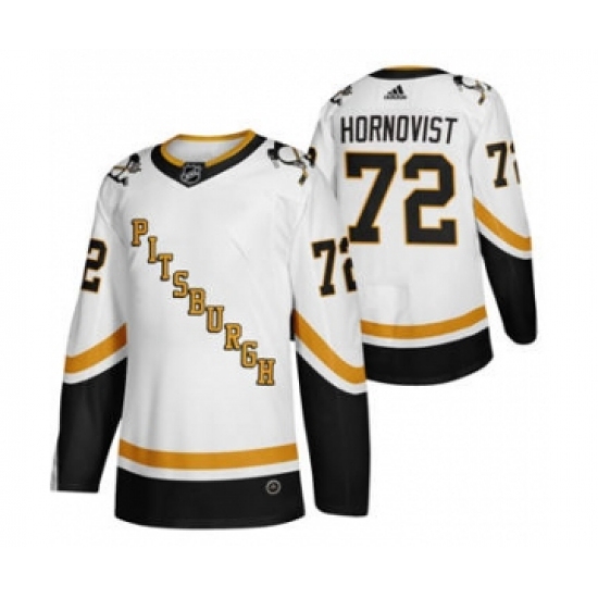 Men's Pittsburgh Penguins #72 Patric Hornqvist White 2020-21 Reverse Retro Alternate Hockey Jersey - Ujersey