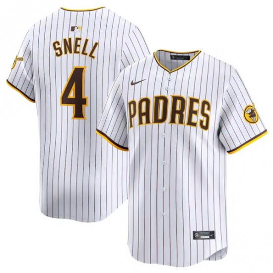 Men's San Diego Padres #4 Blake Snell White 2024 Home Limited Baseball Stitched Jersey - Ujersey