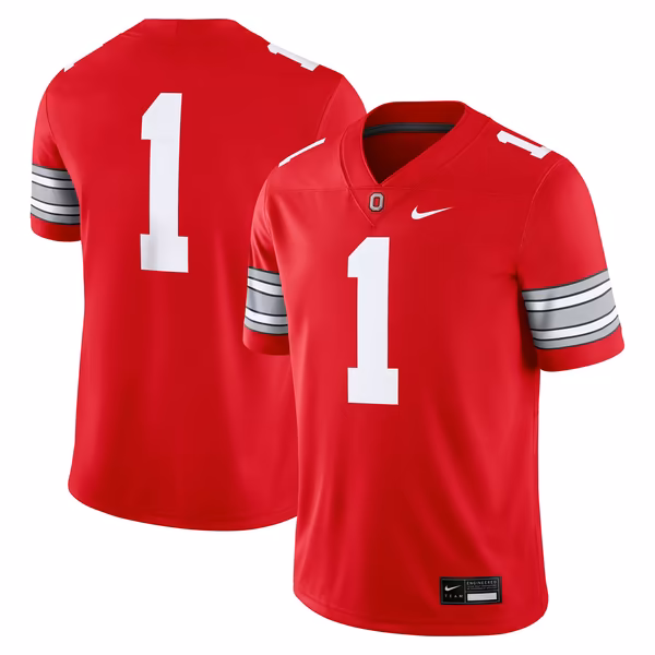 Men's Nike #1 Scarlet Ohio State Buckeyes Home Game Football Jersey