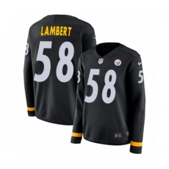 Women's Nike Pittsburgh Steelers #58 Jack Lambert Limited Black Therma Long Sleeve NFL Jersey - Ujersey