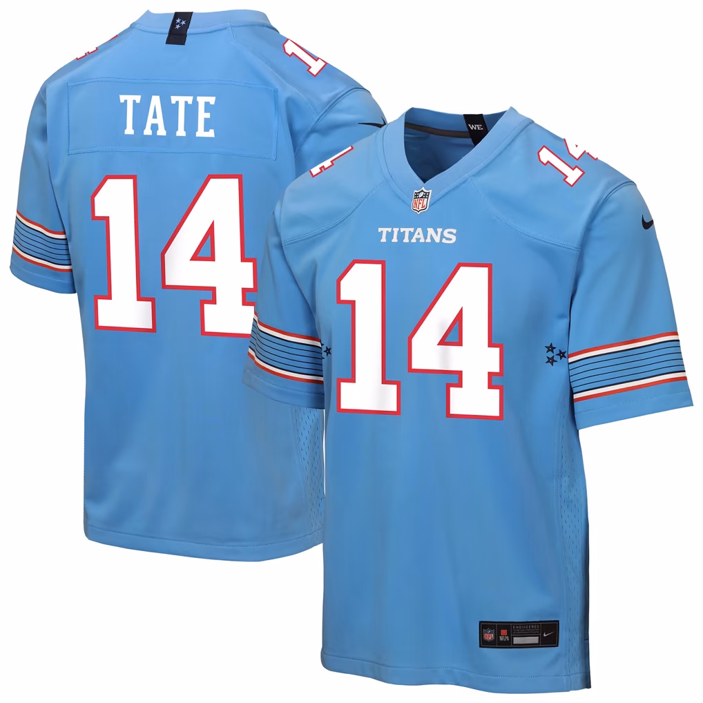 Youth Tennessee Titans Carnell Tate Nike Light Blue Team Game Jersey - Ujersey