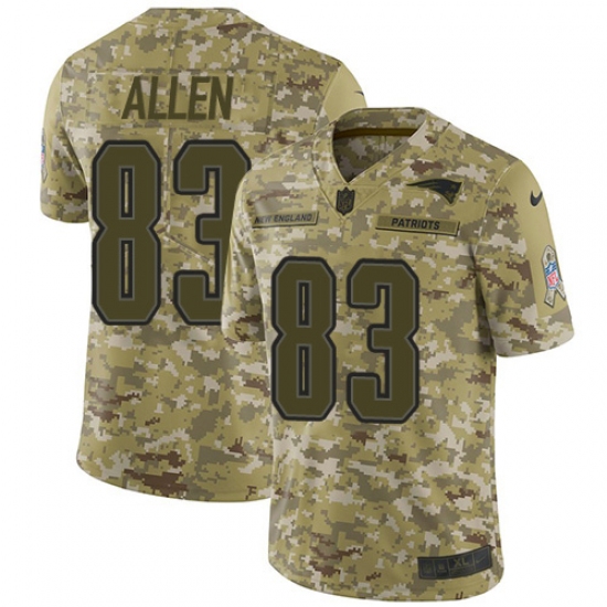 Youth Nike New England Patriots #83 Dwayne Allen Limited Camo 2018 Salute to Service NFL Jersey - Ujersey