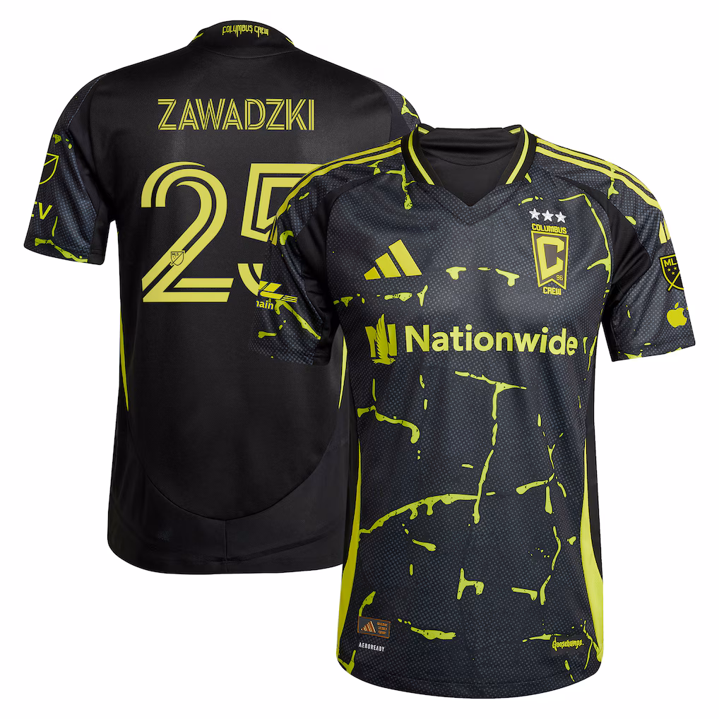Men's Columbus Crew Sean Zawadzki adidas Black 2025 The Goosebumps Kit Authentic Player Jersey - Ujersey NHL