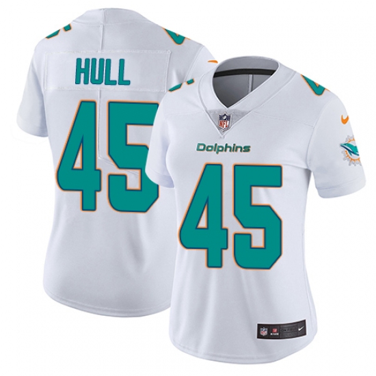 Women's Nike Miami Dolphins #45 Mike Hull White Vapor Untouchable Elite Player NFL Jersey - Ujersey