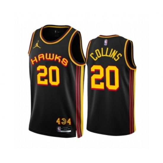 Men's Atlanta Hawks #20 John Collins 2022-23 Black Statement Edition Stitched Jersey - Ujersey