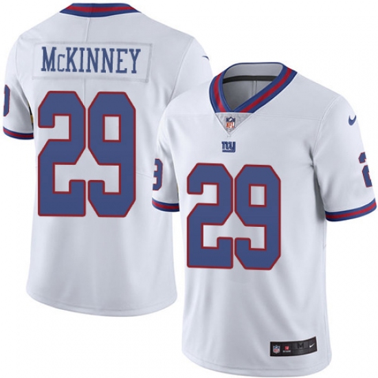 Youth New York Giants #29 Xavier McKinney White Stitched Limited Rush Jersey - Ujersey